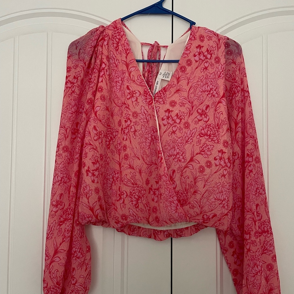 Midnight sky wrap blouse
